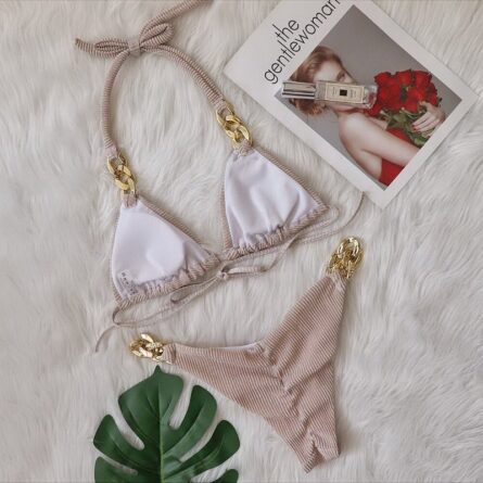 New! Amanda Cheeky Sexy Ribbed Bling Bikini - Image 28