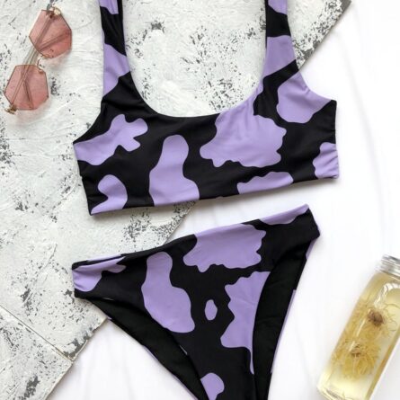 New Cow Print High Waist Bikini – Bild 27
