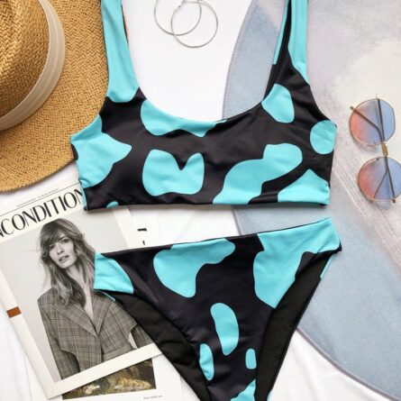 New Cow Print High Waist Bikini – Bild 31