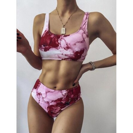 New Cow Print High Waist Bikini – Bild 2