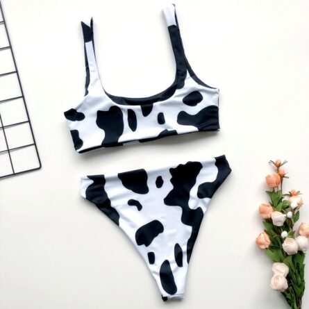 New Cow Print High Waist Bikini – Bild 24