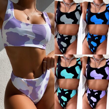 New Cow Print High Waist Bikini – Bild 13