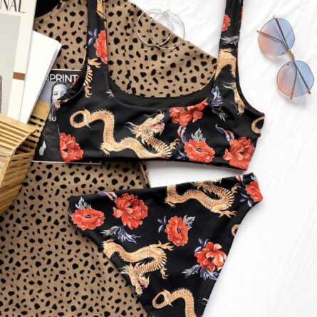 New Cow Print High Waist Bikini – Bild 35
