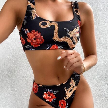 New Cow Print High Waist Bikini – Bild 10
