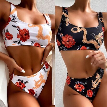New Cow Print High Waist Bikini – Bild 14