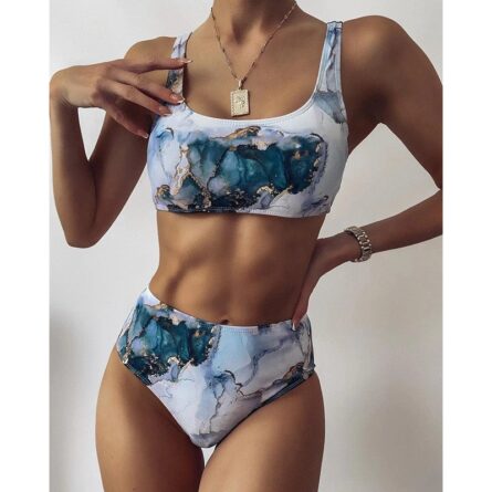 New Cow Print High Waist Bikini – Bild 36