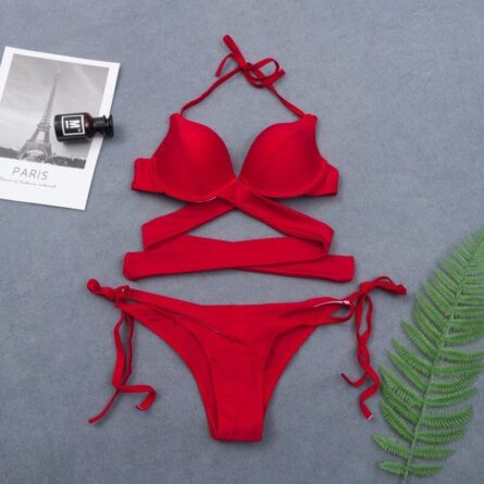 New Sexy Wrap Around String Push Up Bikini Set – Bild 4