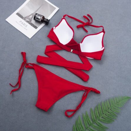 New Sexy Wrap Around String Push Up Bikini Set – Bild 17