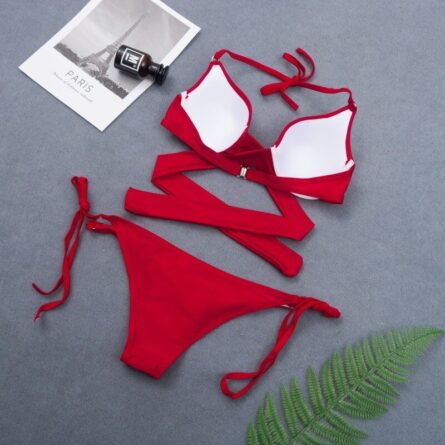 New Sexy Wrap Around String Push Up Bikini Set – Bild 3