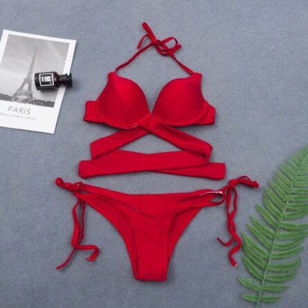 New Sexy Wrap Around String Push Up Bikini Set – Bild 16
