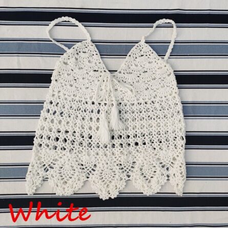 Olivia Crochet Beach Cover Up Top - Image 5