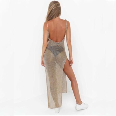 Paulina Cover Up Dress Golden Silver Beach Cover Up - Image 5