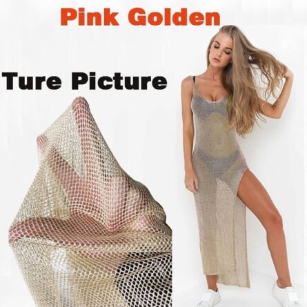 Paulina Cover Up Dress Golden Silver Beach Cover Up - Image 2