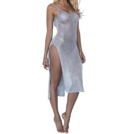 Paulina Cover Up Dress Golden Silver Beach Cover Up - Image 7