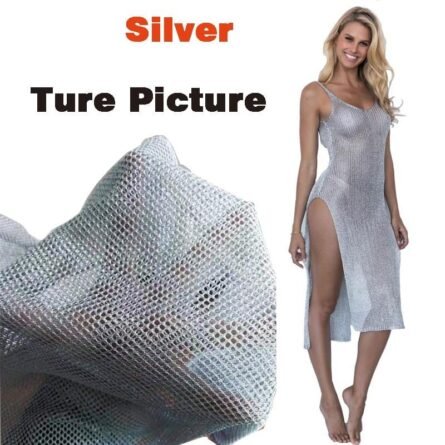 Paulina Cover Up Dress Golden Silver Beach Cover Up - Image 3