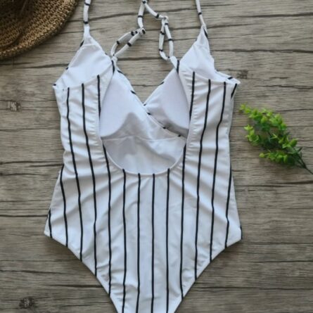 Petra Black White Striped Classic Swimsuit – Bild 4