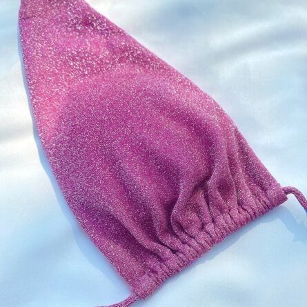 Pink Glitter Brazilian Thong Bikini - Image 4