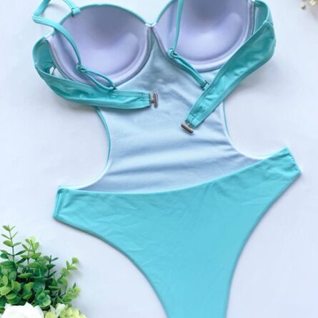 Pink Sunset Cut Out One Piece Swimsuit – Bild 25