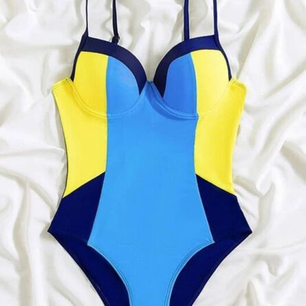 Pink Sunset Cut Out One Piece Swimsuit – Bild 5