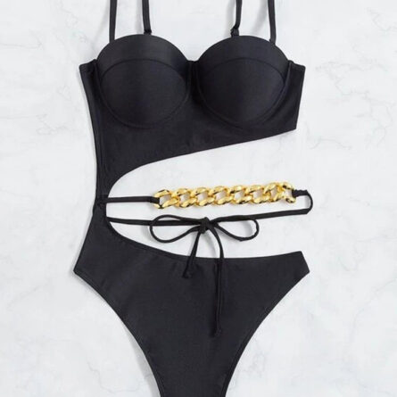 Pink Sunset Cut Out One Piece Swimsuit – Bild 14