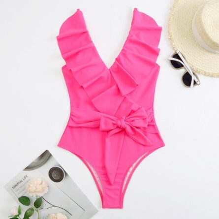 Premium Ruffled Classic Chic One Piece Swimsuit - Image 8