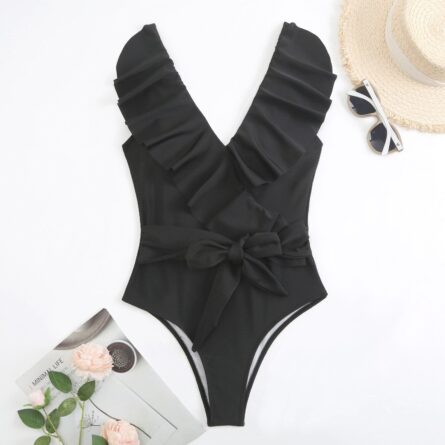 Premium Ruffled Classic Chic One Piece Swimsuit - Image 3