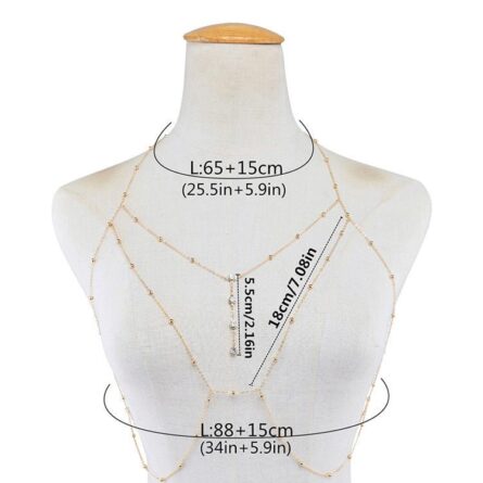 Rhinestones Tassel Sexy Beach Accessory Body Chest Chain Necklace Jewelry - Image 10