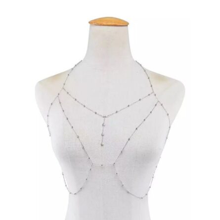 Rhinestones Tassel Sexy Beach Accessory Body Chest Chain Necklace Jewelry - Image 19