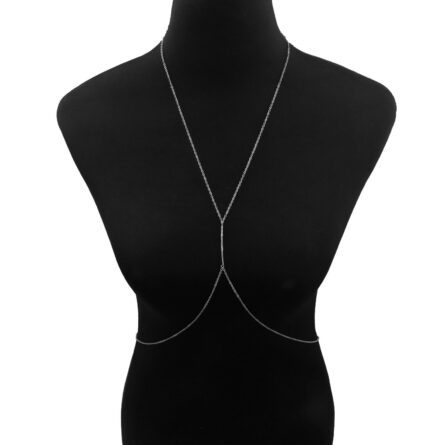 Rhinestones Tassel Sexy Beach Accessory Body Chest Chain Necklace Jewelry - Image 3
