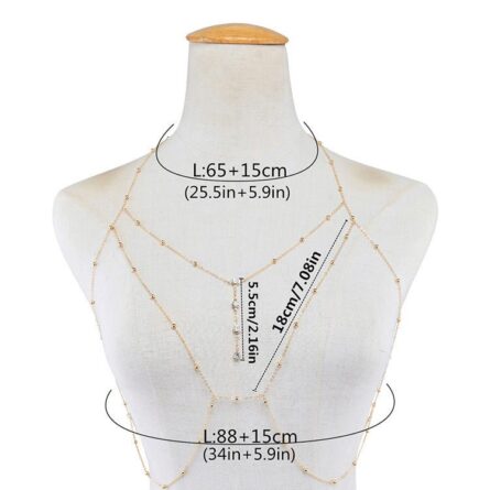 Rhinestones Tassel Sexy Beach Accessory Body Chest Chain Necklace Jewelry - Image 15