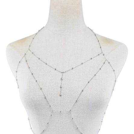 Rhinestones Tassel Sexy Beach Accessory Body Chest Chain Necklace Jewelry - Image 9