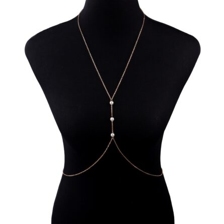 Rhinestones Tassel Sexy Beach Accessory Body Chest Chain Necklace Jewelry - Image 6