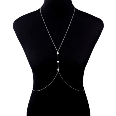 Rhinestones Tassel Sexy Beach Accessory Body Chest Chain Necklace Jewelry - Image 7