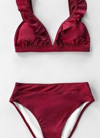Sarah High Waist Ruffled Bikini – Bild 4