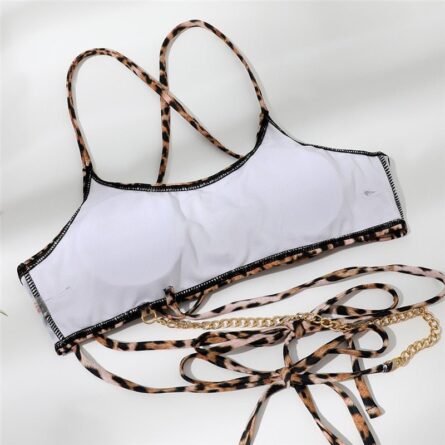 Sexy Leopard Chain Bikini – Bild 9