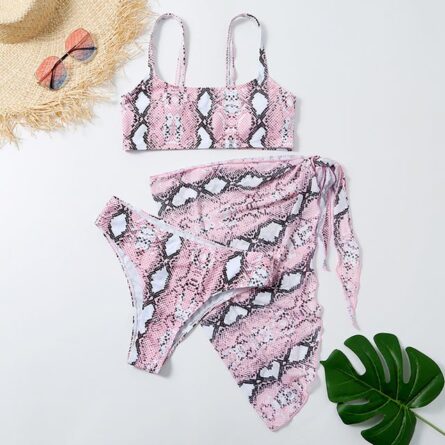 Sexy Snake Butterfly Animal Print Bikini 3 Piece Set – Bild 34