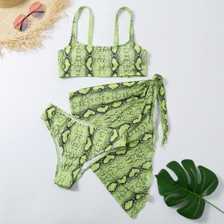 Sexy Snake Butterfly Animal Print Bikini 3 Piece Set – Bild 33