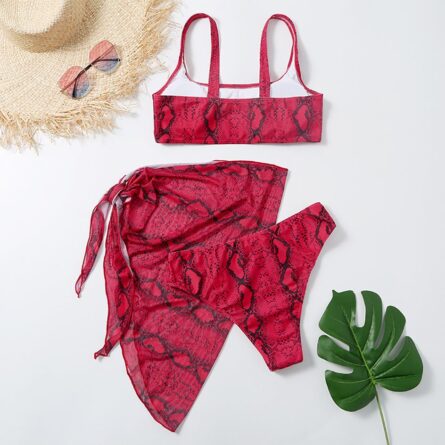Sexy Snake Butterfly Animal Print Bikini 3 Piece Set – Bild 32