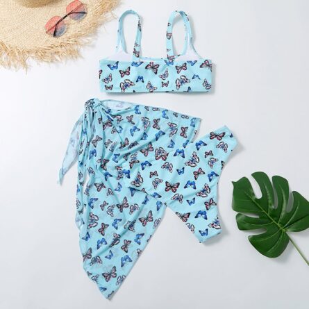 Sexy Snake Butterfly Animal Print Bikini 3 Piece Set – Bild 23