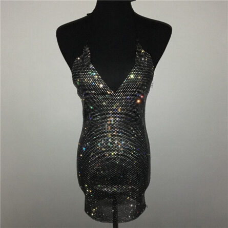 Sparkle SeeThrough Transparent Beach Cover Up Club Mini Dress - Image 5