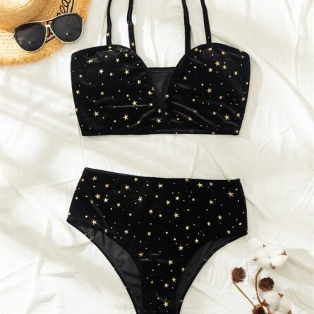 Stars in The Sky High Waist Velvet Bikini - Image 5