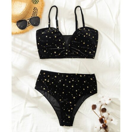 Stars in The Sky High Waist Velvet Bikini - Image 4