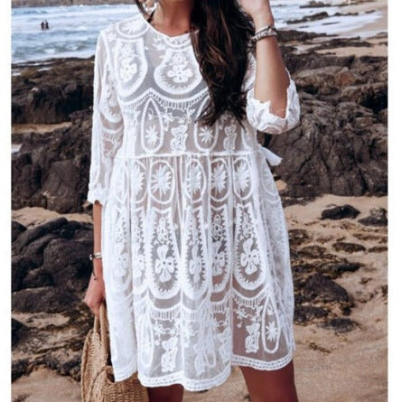 Stella Lace Crochet Beach Cover Up - Image 2