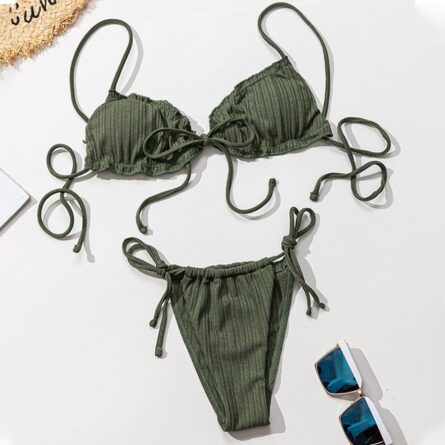 Sunset and Swim Sexy Ruched Brazilian Bikini – Bild 8
