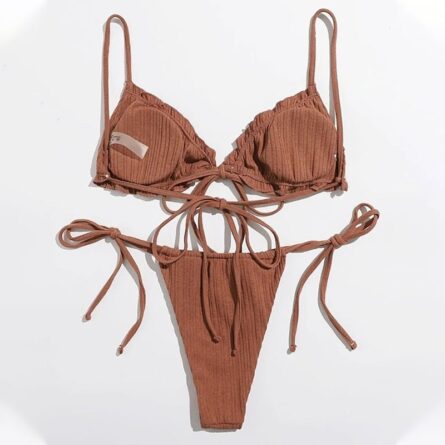 Sunset and Swim Sexy Ruched Brazilian Bikini – Bild 2