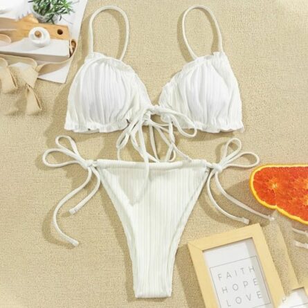 Sunset and Swim Sexy Ruched Brazilian Bikini – Bild 7