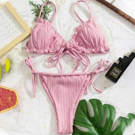 Sunset and Swim Sexy Ruched Brazilian Bikini – Bild 10