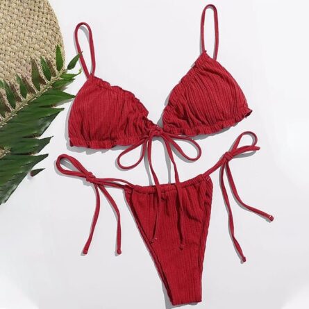 Sunset and Swim Sexy Ruched Brazilian Bikini – Bild 9