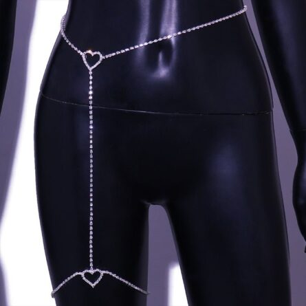 Sunset and Swim Sexy Rhinestone Heart Leg Thigh Chain Jewelry - Image 3