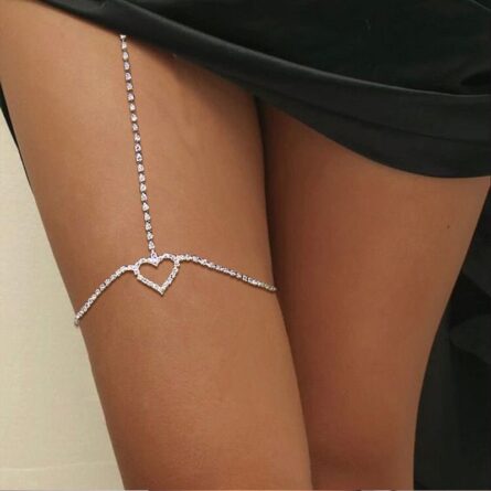 Sunset and Swim Sexy Rhinestone Heart Leg Thigh Chain Jewelry - Image 2